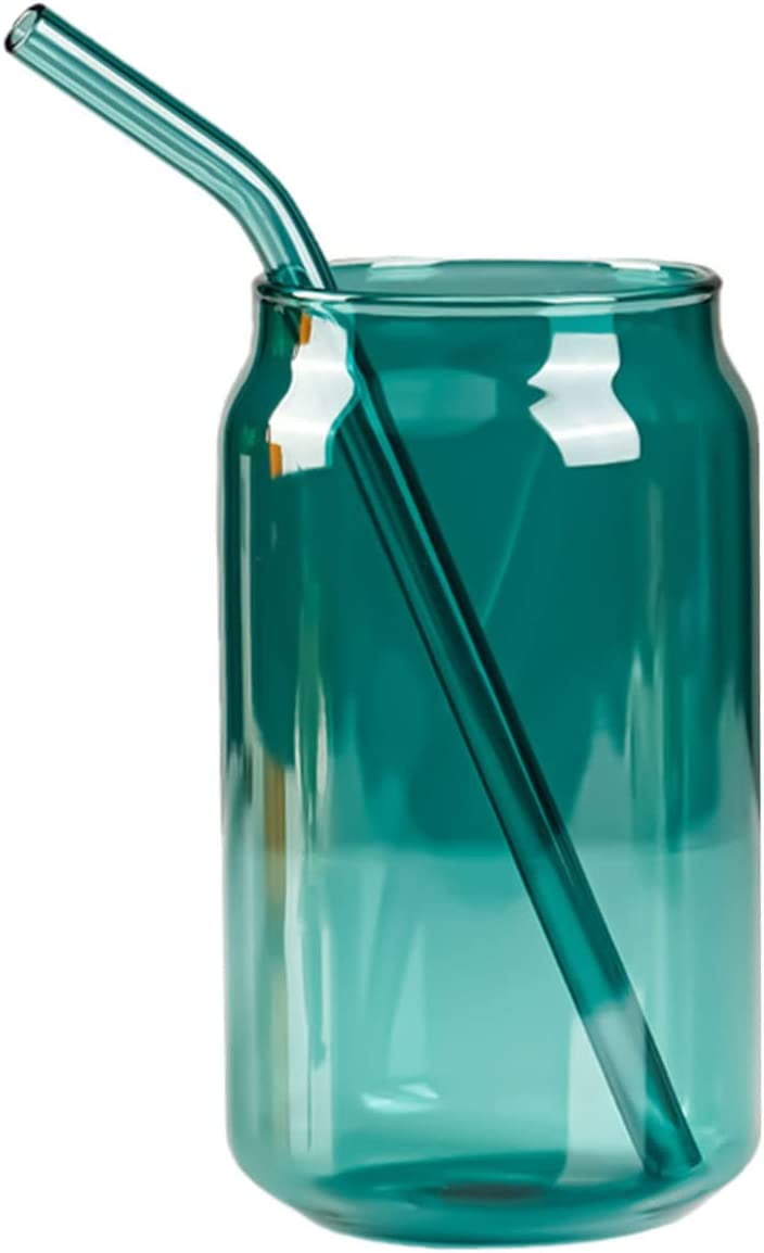 DanceeMangoo Stained Glass Juice Cup with Straw, 12 Oz Iced Tea Glass