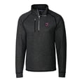 thumbnail image 2 of Men's Cutter & Buck Heather Charcoal Jacksonville Jumbo Shrimp Big & Tall Mainsail Sweater-Knit Half-Zip Pullover Jacket, 2 of 3