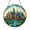 Acrylic 3.5 Inch, variant on Round City Stained Glass Window Suncatcher, Urban Skyline with River Scene, Contemporary Home Accent