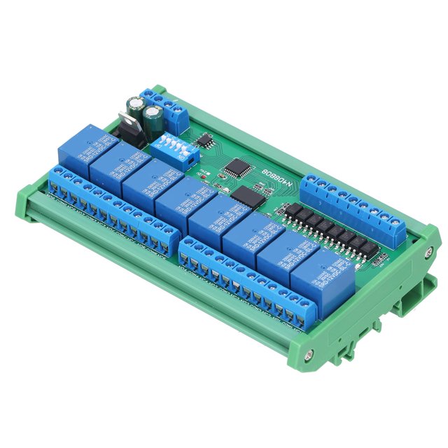 Mgaxyff Rail Box Relay 8 Input 8 Output Module DIN35 PLC Expansion Board With Shell RS485 12V,Relay Switch Control Board,Relay Module