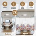 thumbnail image 6 of Spring Floral Window Privacy Film, Watercolor Daisy Lily Lavender Plants Garden Static Cling UV Sun Blocking Tint Film Heat Control Windows Films for Bedroom Bathroom, Window Stickers 23.6"x59", 6 of 8