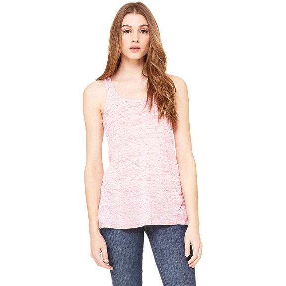 The Bella Canvas Ladies Flowy Racerback Tank Top - RED MARBLE - XS