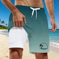 thumbnail image 2 of XFeng Men's 2 in 1 Swim Trunks, Print Board Shorts with Compression Liner, Quick Dry Beach Swim Shorts with Pockets, 2 of 4