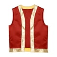 thumbnail image 3 of inhzoy Men's Gold Trim Sleeveless Waistcoat Cartoon Captain Vest Arabian Prince Lamp Tops Red M, 3 of 5