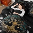 thumbnail image 4 of Homewish Magic Life Tree Bedding Comforter Set 7 Pieces, Rustic Mystic Moon Sun Full Bedding Set, Teens Adult Men Women Reversible Fitted Sheet Flat Sheet, Breathable Home Decor, 4 of 7