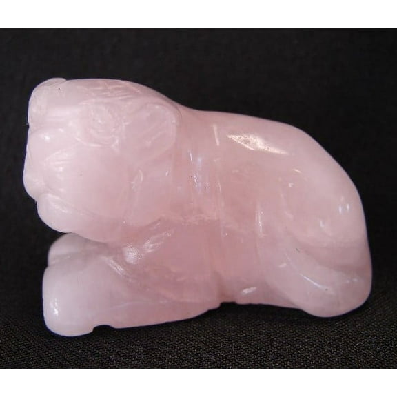 Small Rose Quartz Tiger Statue