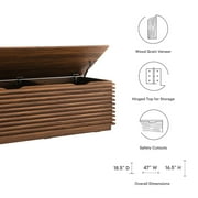 Modway Render Particleboard and Laminate Storage Bench in Walnut