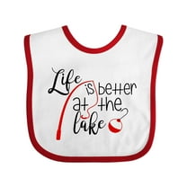 Inktastic Life is Better at the Lake Fishing Pole with Bobber Boys or Girls Baby Bib