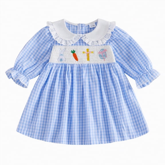 Gibobby Toddler Girl Dress Toddle Baby Girl Dress Ruffle Summer Sleeveless Dresses Floral Sundress Photoshoot Outfit(18-24 Months,Blue)