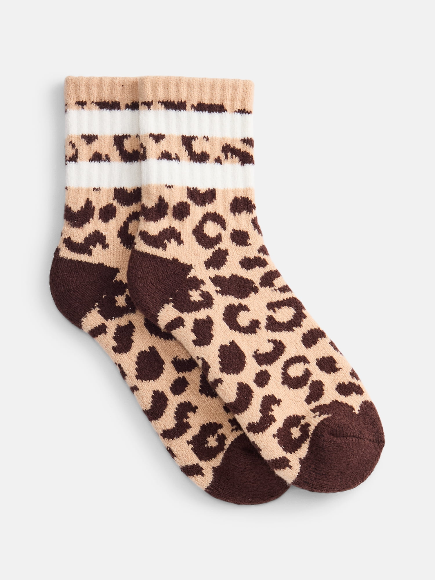 No Boundaries Women's Cozy Mid Crew Socks, 2 Pack, Shoe Sizes 4-10