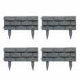 thumbnail image 1 of 4-Pack Plastic Gray Fences with Stone Design for Garden Borders and Lawn Edging, 1 of 5