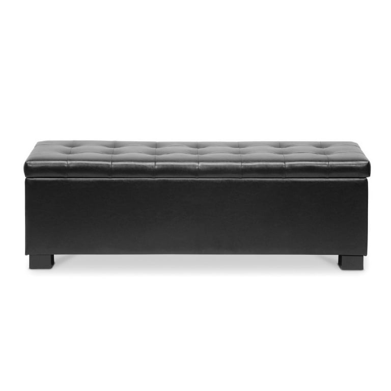 Baxton Studio Roanoke Contemporary Black Ottoman Baxton Studio Roanoke Contemporary Black Ottoman