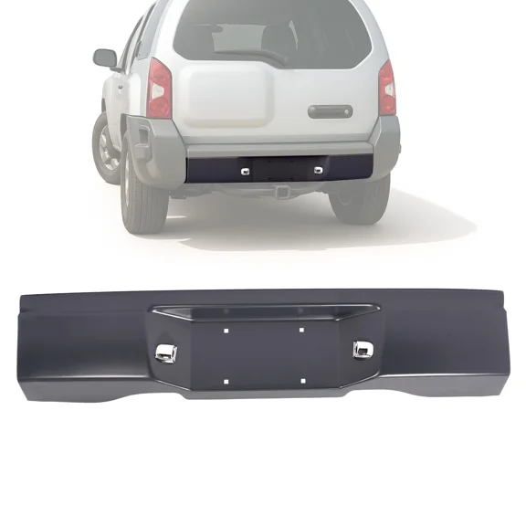 Kojem Rear Bumper Face Bar w/Light for 2005-2008 Nissan Xterra, 2006-2008 Xterra X, Replace for H5010ZP30A NI1103107, Rear Step Bumper w/License Panel Steel Powder Coated Gray