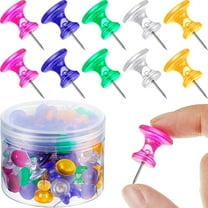 60 Pieces Giant Push Pins Big Thumb Tacks Large Tacks Jumbo Pins Steel Point 1 Inch Plastic Heads Pins Marking Pins for Cork Board (Rose Red, Yellow, Blue, Green, Clear)