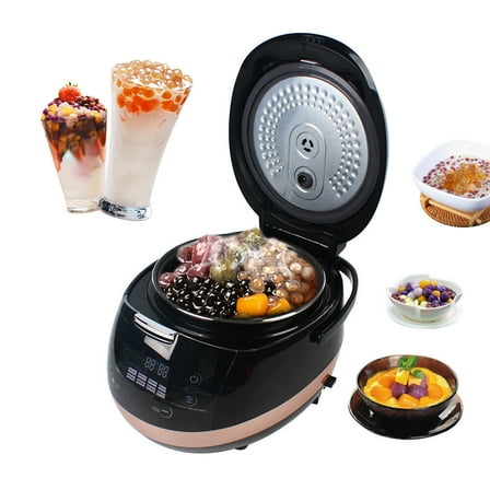 Commercial Fully Automatic Pearl Pot, Touchscreen 110V Pearl Tapioca Cooker, 5L Pearl Maker