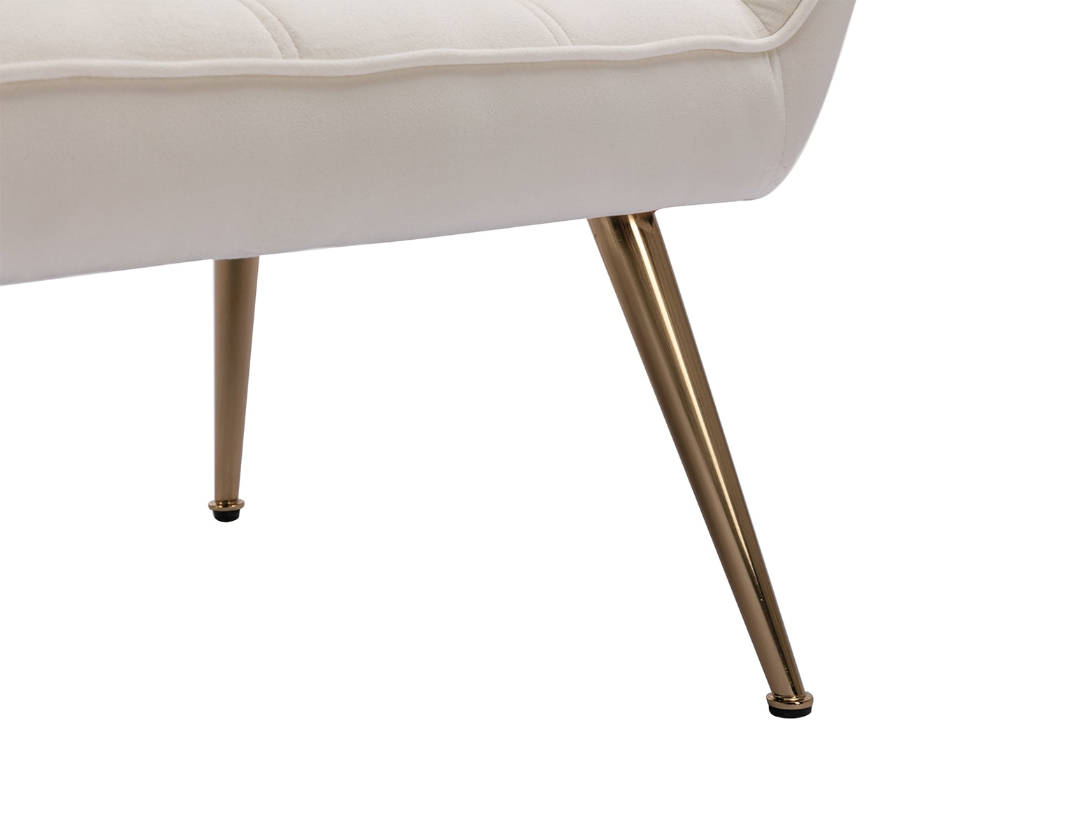 Guyou Small Loveseat Sofa, Modern Velvet 2-Seater Mini Sofa Couch with Quilted Back and Armrests, Cute Accent Chair with Gold Metal Legs for Living Room Bedroom Apartment, Cream
