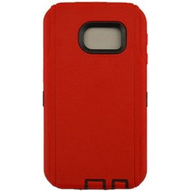 Mobile Xcessories - Red Samsung Galaxy S6 Edge Case Only Military-Grade/Dust/Drop Shockproof 3-Layer Full Body Ultra Rugged Scratch Resistant Wireless Charging Heavy Duty Cover Case