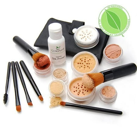- Premium 16 piece Large Mineral Makeup Kit (MEDIUM shade) - Concealer, Bronzer, Eye Shadow, Setting Powder, 2 Full Size Mineral Foundation, Primer - Create A Natural Flawless Look
