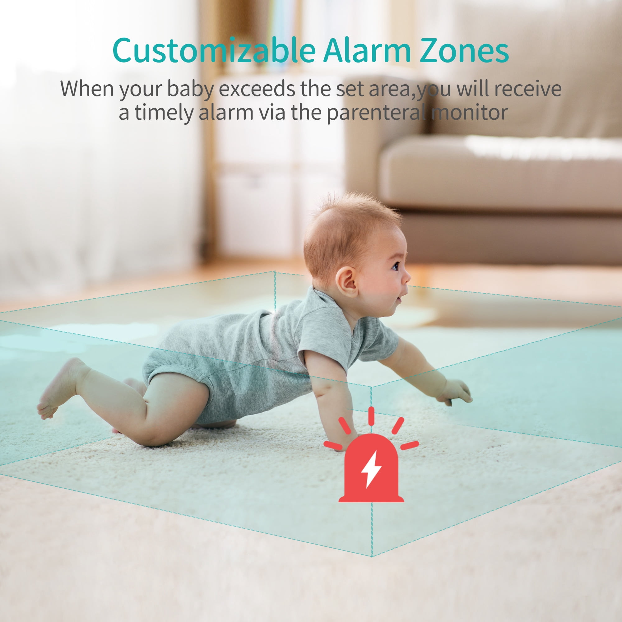 Vizolink AI Smart 2.8'' Video Baby Monitor with Camera & Audio, Cry Detection, Night Vision, 1200ft Range
