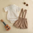 thumbnail image 5 of Boys Romper Suspender Gentleman Outfit â Versatile Summer Formal Wear in Sizes 3-18 Months, Classic Baby Boy Suit for Wedding and Daily Wear, 5 of 8