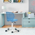 thumbnail image 2 of FurnitureR Carnation Swivel Teen Plastic and Mesh Task Chair in Blue, 2 of 9