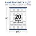 thumbnail image 6 of Avery Matte White Square Labels, 1.5" x 1.5", 5,000 Labels, 6 of 8
