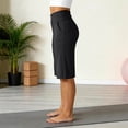 thumbnail image 4 of Petite Capri Shorts for Women Knee Length Stretch Bermuda Casual Long Shorts With Pockets Summer Outdoor Walking Lounge Gym Dark Gray M, 4 of 6