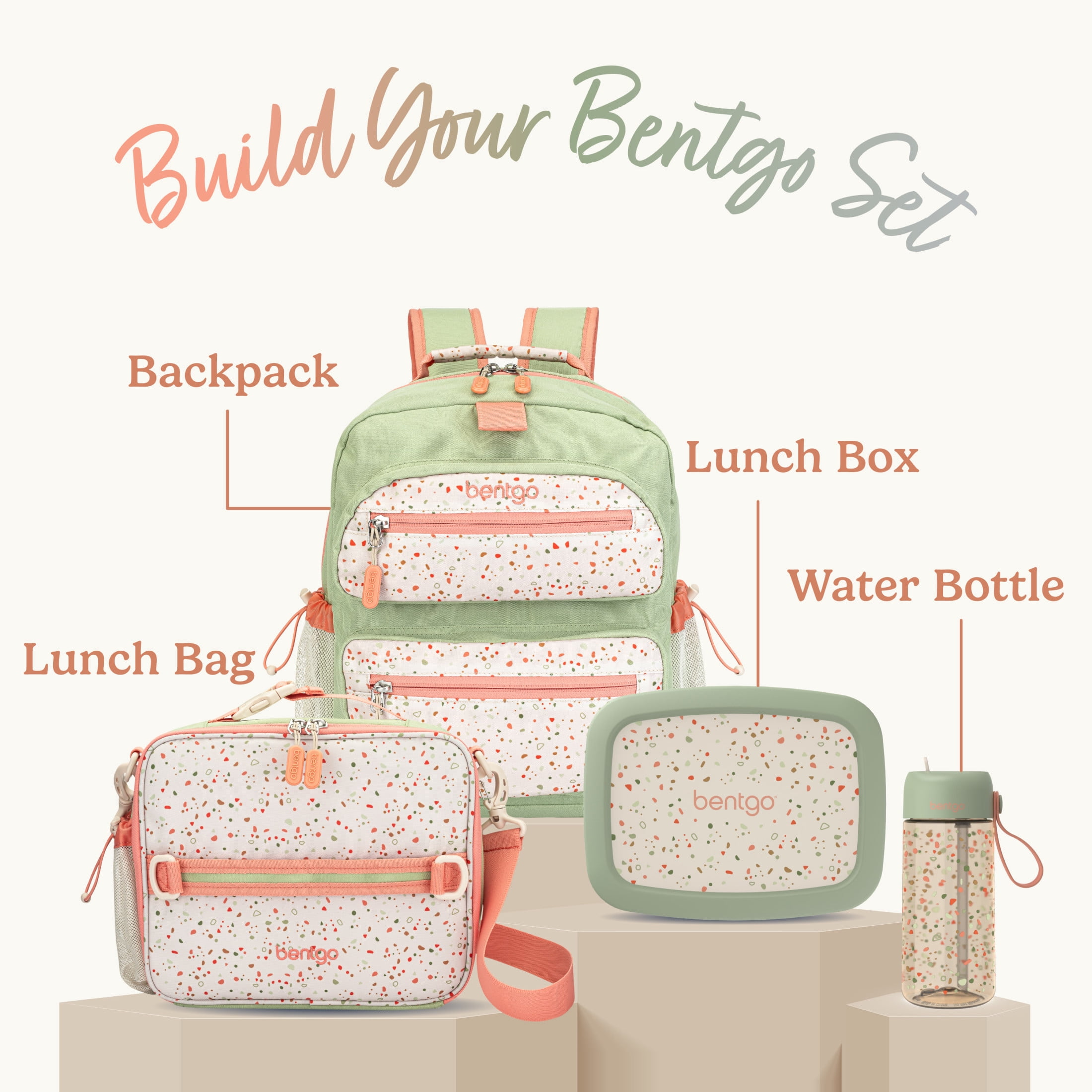 Bentgo Kids 5-Compartment Leak-Proof Bento-Style Lunch Box (Whimsy & Wonder Collection) - Ideal for Ages 3-7, Drop-Proof & Durable, Dishwasher Safe, & Made with BPA-Free Materials (Geo Speckle)
