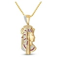 thumbnail image 2 of 10kt Yellow Gold Mens Round Ruby Diamond Pharaoh Charm Pendant 1 Cttw, 2 of 2