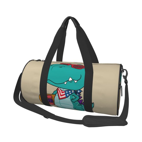 Lukts Cool Dino Playing Skateboard for Gym Bag for Women & Men,Sports Travel Duffel Bag Weekend Bag for Airplane,Water Resistant Workout Overnight Backpack