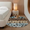 thumbnail image 3 of Cute Dog Claws Large Round Rug 8 FT, Non Slip Living Room Area Carpet, Farmhouse Blue Wooden Puppy Pawprints Washable Soft Circle Rug Non-Shedding Floor Carpet for Bedroom Office Dining Room, 3 of 9