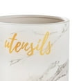 thumbnail image 3 of Benzara Utensil Jar with Ceramic Frame and Cursive Writing, White, 3 of 5