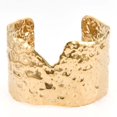 thumbnail image 2 of Ion Plating(IP) 304 Stainless Steel Wide Open Cuff Bangle for Women Real 18K Gold Plated Inner Diameter: 1-3/4x2-3/8 inch(4.6cmx6.15cm), 2 of 3
