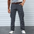 thumbnail image 4 of YUELONGHU Men's Casual Cargo Pants Black Cargo Pants Men Baggy Jeans Cargo Pants with Pockets Workwear Trousers Outdoor Hiking Utility Durable Casual Streetwear for Daily Wear 34, 4 of 5