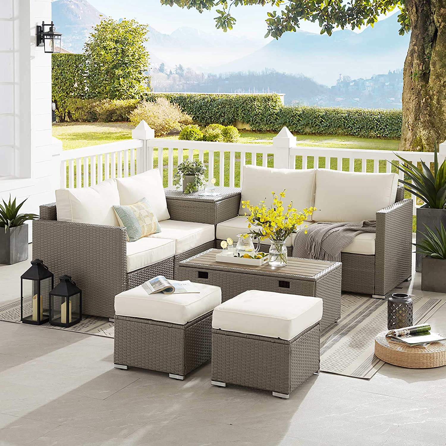 Tribesigns 8 Pieces Patio Furniture Set with 2 Storage