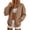 Khaki, variant on Karight Women Open Front Collarless Sweatshirt Cardigan Oversized Dropped Shoulder Long Sleeve Outerwear With Pockets