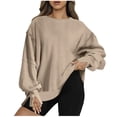 thumbnail image 4 of DPTALR Women's Casual Long Sleeve Round Neck Ladies Sweatshirt Tops Blouse, 4 of 8