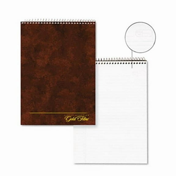 Gold Fibre Wirebound Legal Pad- Legal/Wide Rule- Ltr- WE/Brown- 70 Sheets