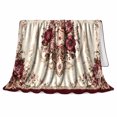 thumbnail image 2 of Ornate Baroque Floral Arrangement Autumn Leaves autumn celebration Accents, Warm Flannel Blanket for Cabin and Lodge, Festive autumn celebration Scene, Art Lovers autumn celebration Gift, 2 of 7