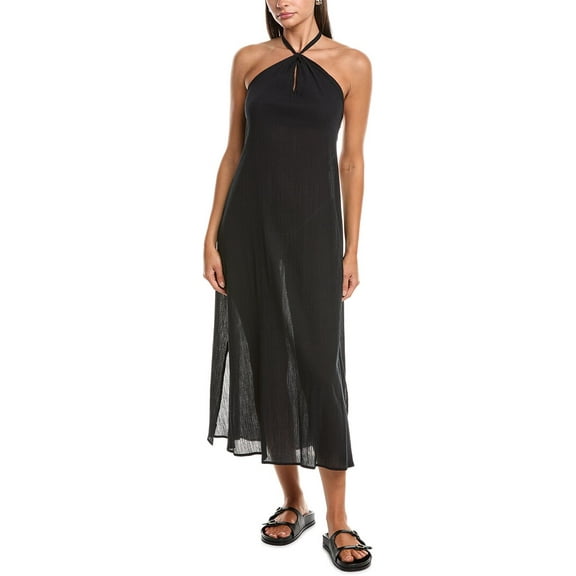 Natori womens  Gauze Halter Dress, XL, Black