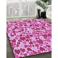 thumbnail image 3 of Ahgly Tapis Rectangulaire Lavable en Machine Intérieur Transitionnel Rose Profond, 8 Pieds x 10 Pieds, 3 of 7