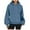 Blue, variant on Sweatshirt for Women With Zipper Winter Fall Loose Hooded Puff Sleeves Blouson Drop Shoulder with Pocket Solid Color Leisure Cotton Tops Pullover(White,M)