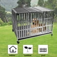 thumbnail image 5 of Confote 48" Stackable Heavy Duty Dog Kennel Pet Stainless Steel Crate Cage for Small Dogs with Tray in-Door Foldable & Portable for Animal Out-Door Travel, 5 of 10