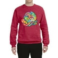 thumbnail image 2 of Wild Bobby Rainbow Painted I've Got The Whole World Dean Russo Design Inspirational/Christian Unisex Crewneck Sweatshirt, Vintage Heather Red, X-Large, 2 of 6