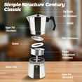thumbnail image 3 of 6 Cup Aluminum Moka Pot Classic Stovetop Espresso Coffee Maker 300ml 10oz Coffeemaker Percolator Mocha Pot Greca Coffee Maker Cafe Makers for Italian and Cuban Café Brewing Silver, 3 of 8