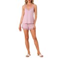 thumbnail image 2 of INSPIRE CHIC Womens Pajamas Rayon Lace Trim Sleepwear V-Neck Camisole Tops with Shorts Sleeveless Loungewear Sets M Light Pink, 2 of 6