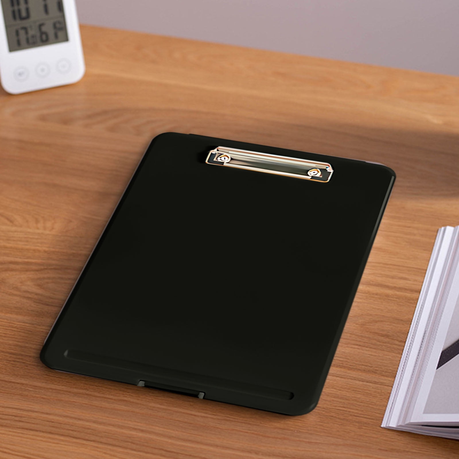 Byujiro A4 Plastic Clipboard Storage Box File Organizer Case with Built-in Clip, Waterproof Document Holder for Office, School, Home & Travel Paper Storage