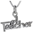 thumbnail image 1 of Sterling Silver Number 1 Teacher Word Pendant, 1 inch wide, 1 of 1