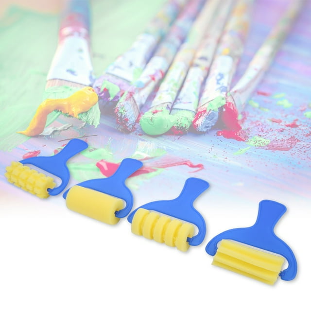 Kit De Pinceles Para Pintar Con Esponja, Pinceles Para Pintar Con Esponja, Pinceles Para Manualidades Ligeros, 12 Piezas Para Niños Pequeños