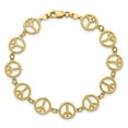 thumbnail image 4 of Auriga Fine Jewelry 14K Yellow Gold Peace Sign Bracelet 7.5 inch for Women, 4 of 6